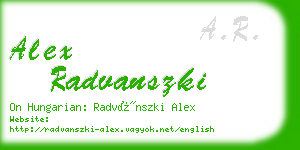 alex radvanszki business card